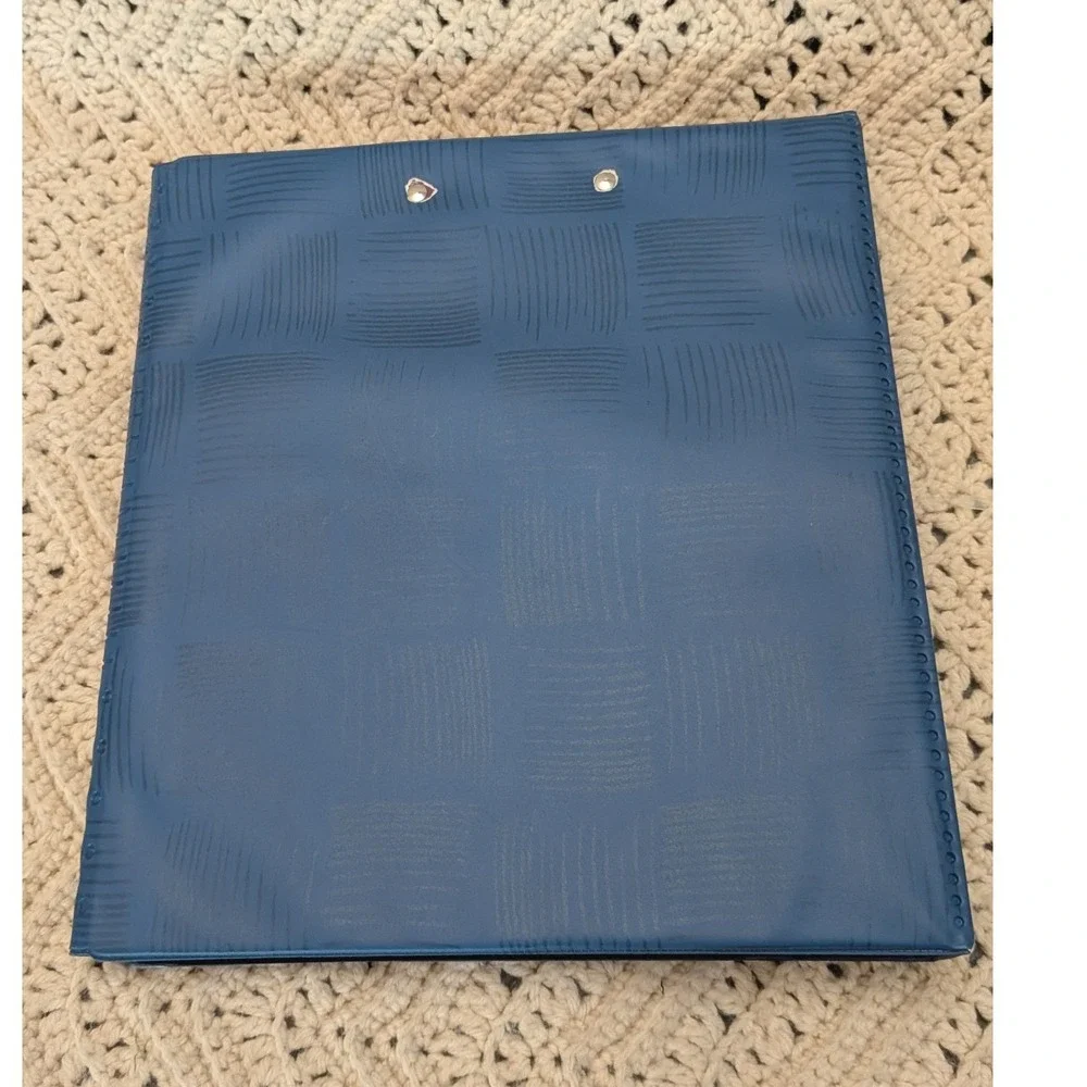 Vintage 1993 Mead Trapper Keeper XL Blue Textured Binder Neatbook Notebook 90s